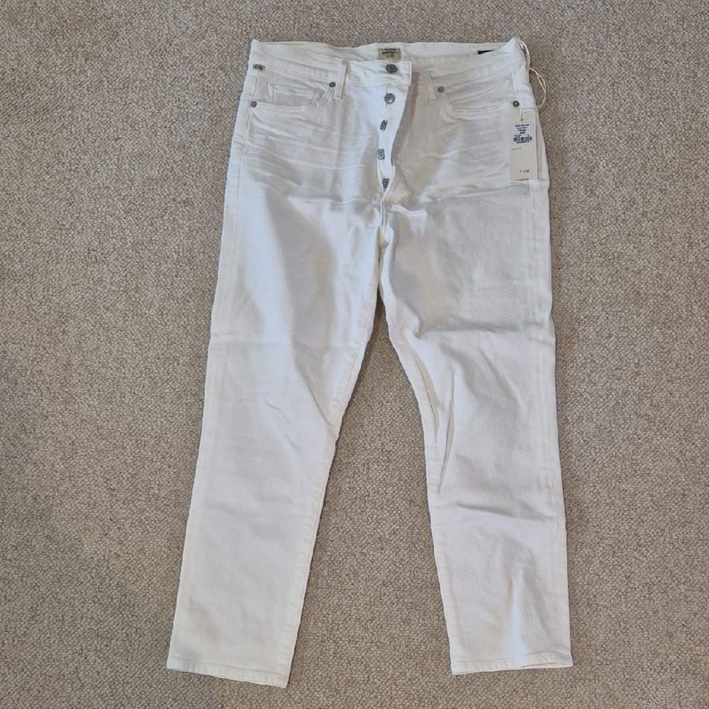 Citizens of Humanity Olivia Crop High Rise Slim Jeans – Size 32 – White